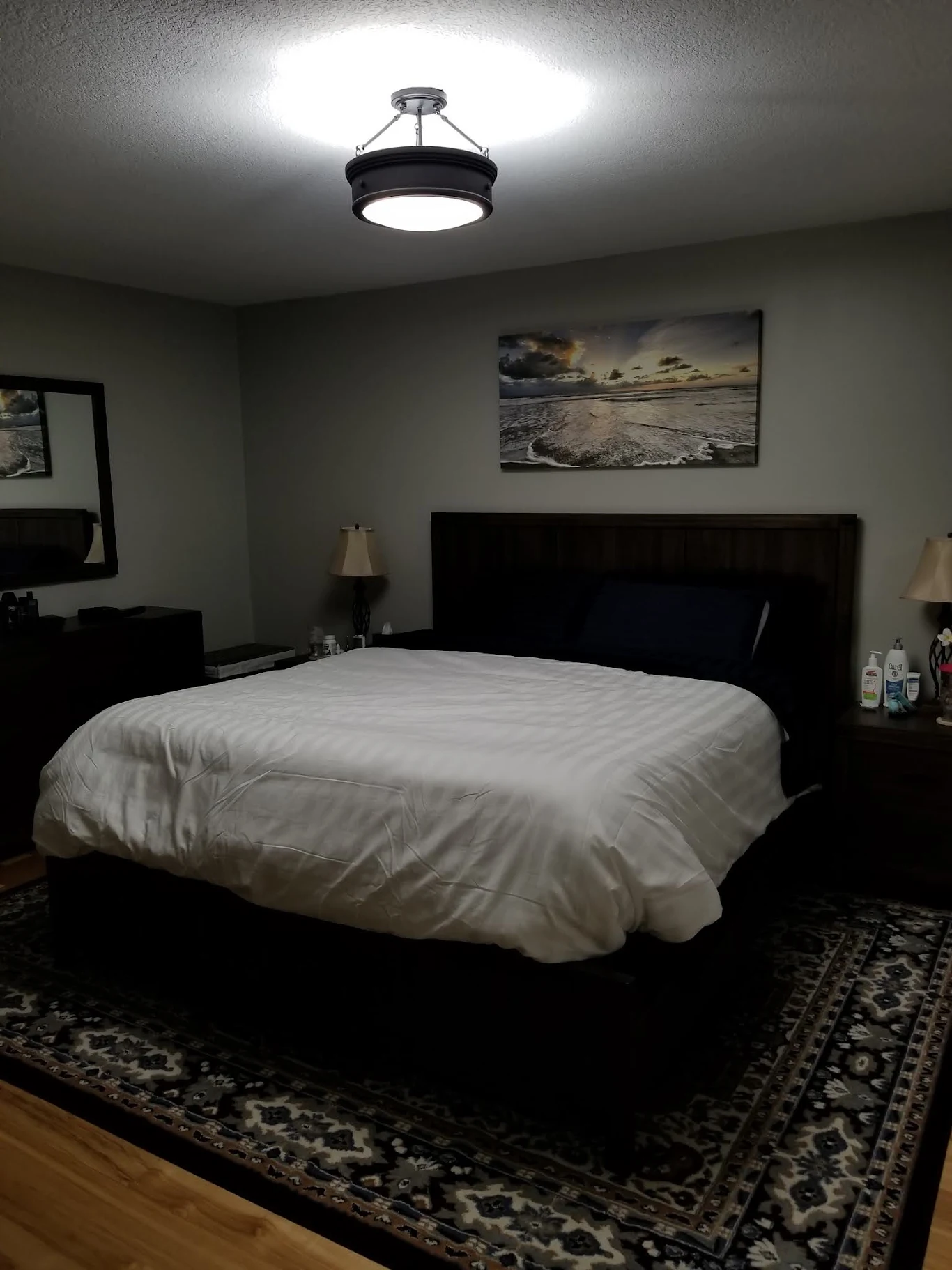 Bedroom ceiling fixture installation